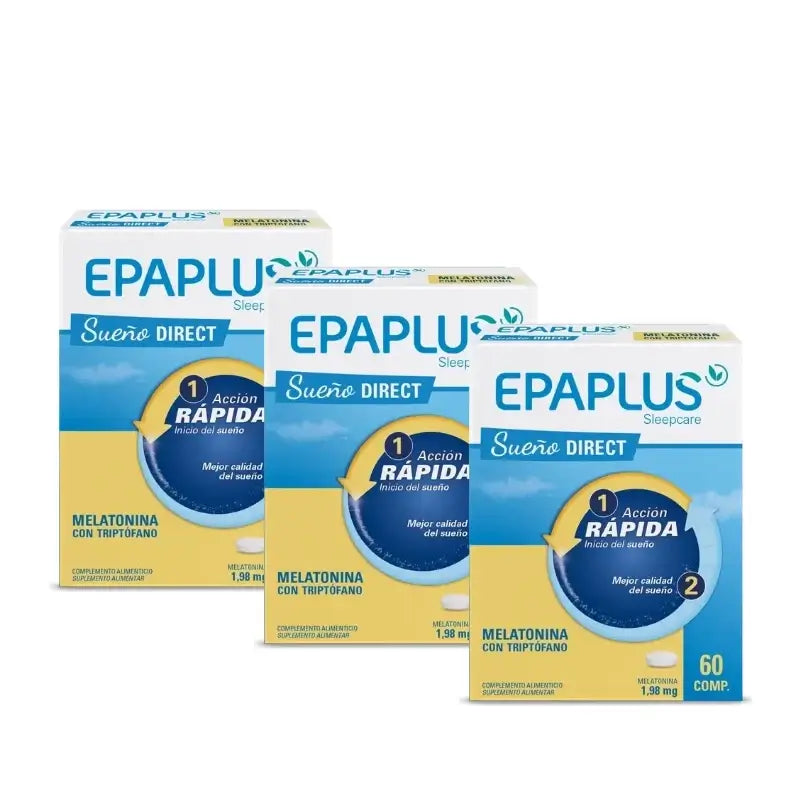 Epaplus Sleepcare Melatonin Direct mit Tryptophan Plus, 60 Tabletten, 3er-Pack