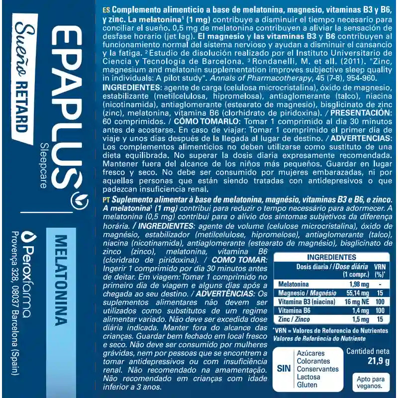 Epaplus Sleepcare Melatonin Retard Plus , 60 Tabletten