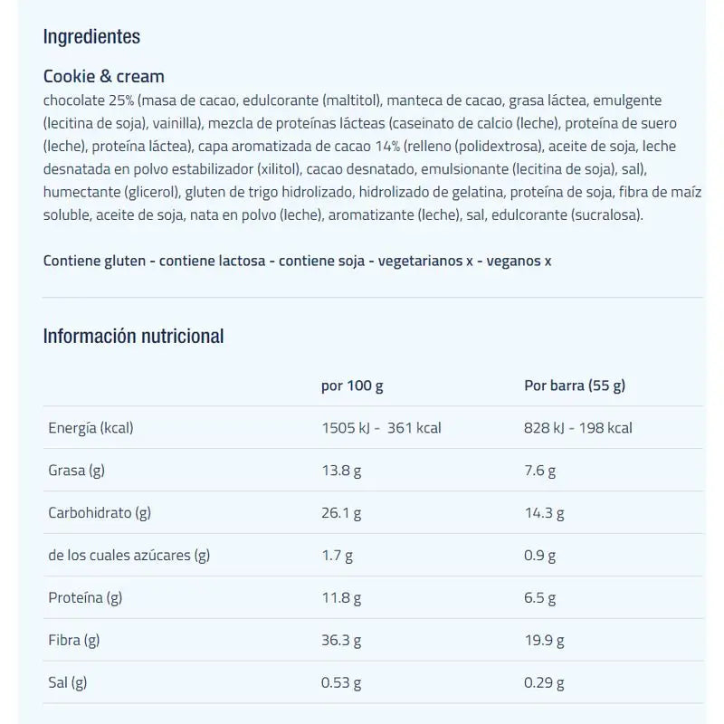 Etixx Protein-Riegel mit hohem Proteingehalt Keks&Sahne 12X55G