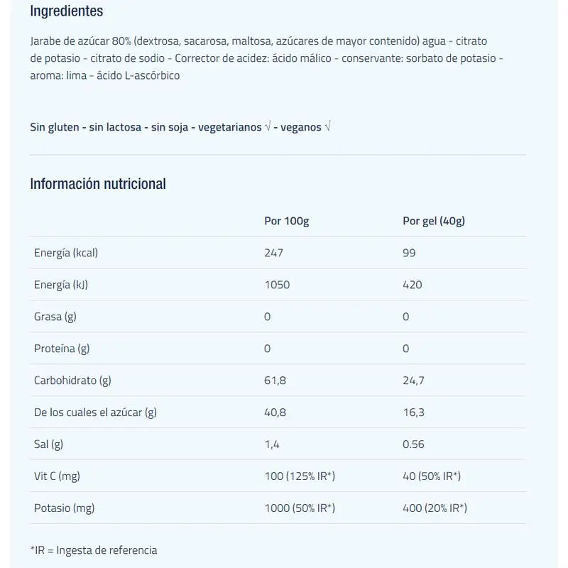 Etixx Isotonic Energy Gel Limettengeschmack 12Ud.