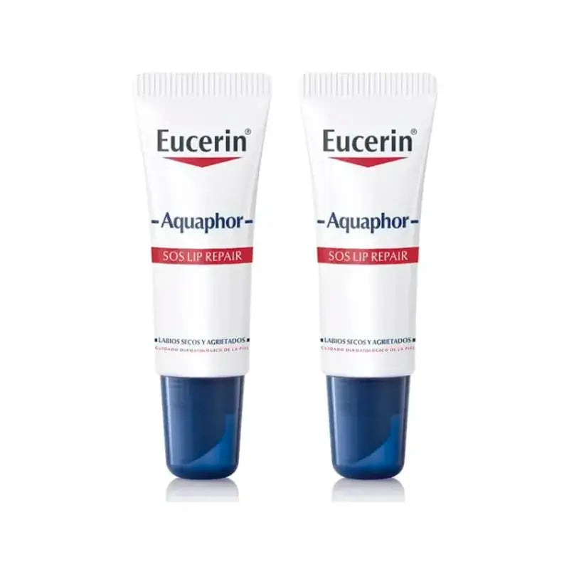 Eucerin Aquaphor Sos Regenerierende Lippenpflege, Packung 2 x 10 ml