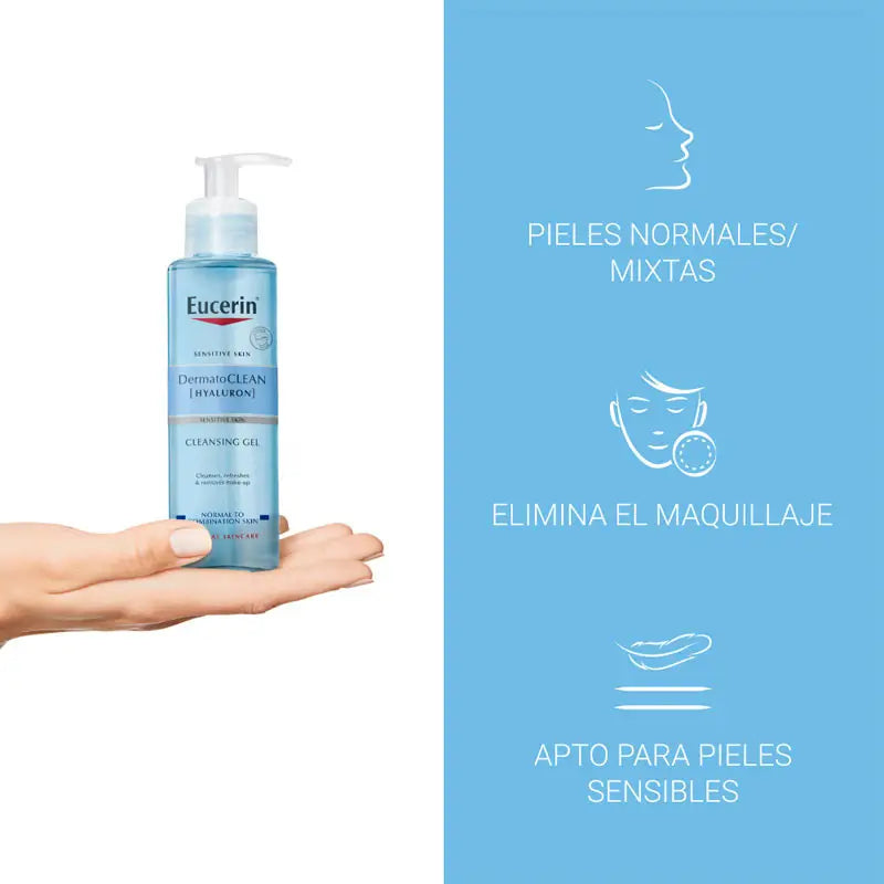 Eucerin DermatoCLEAN Hyaluron Hyaluron-Gesichtsreinigungsgel, 200 ml