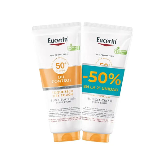 Eucerin Duplo Sun Body Oil Control Dry Touch Gel Creme Fps 50+, 2X200 Ml