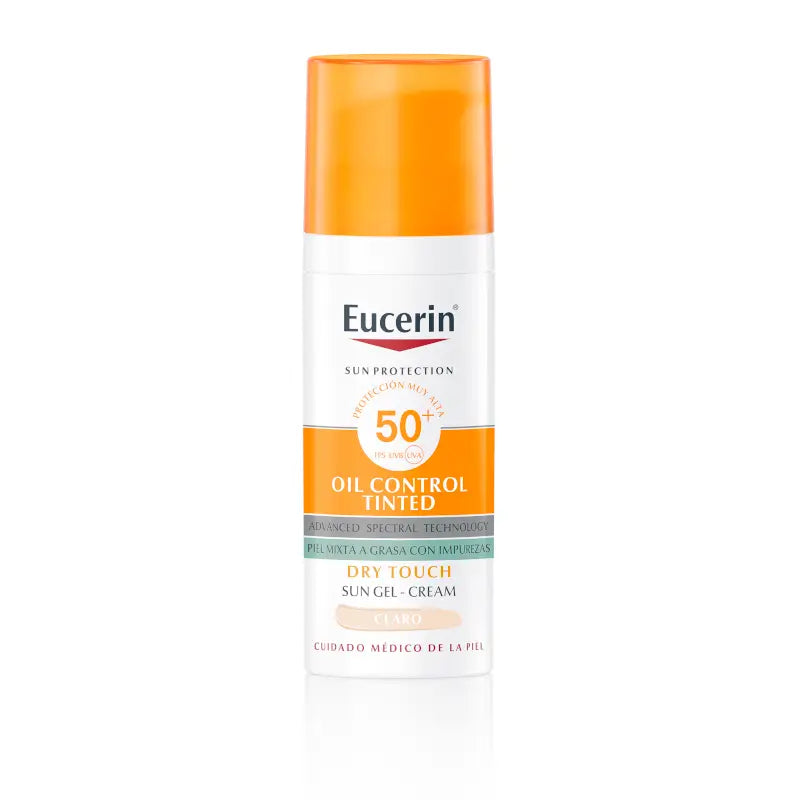 Eucerin FaceSolar Oil Control Dry Touch Gel Cream Spf50+ Getöntes Licht, 50 ml