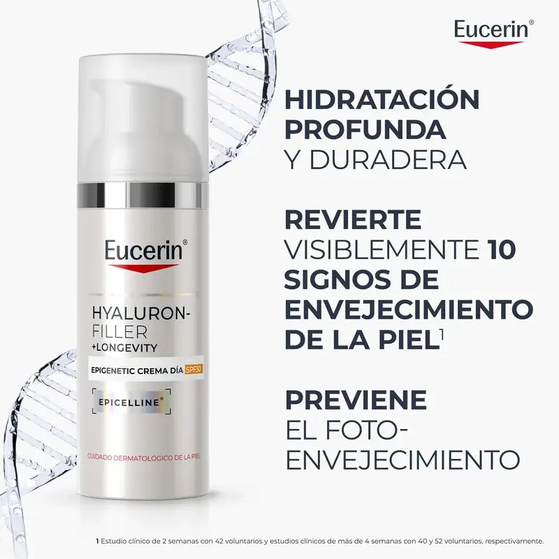 Eucerin Hyaluron-Filler + Longevity Epigenetic Tagescreme LSF 30, 50 ml