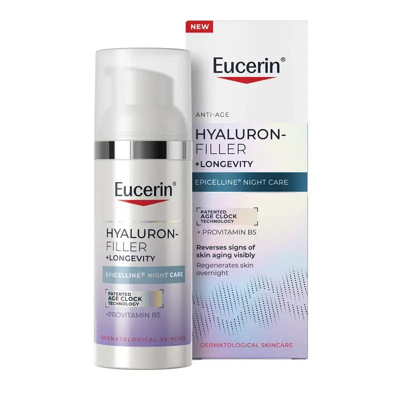Eucerin Hyaluron-Filler + Longevity Epigenetic Nachtcreme, 50 ml