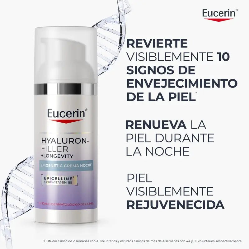 Eucerin Hyaluron-Filler + Longevity Epigenetic Nachtcreme, 50 ml