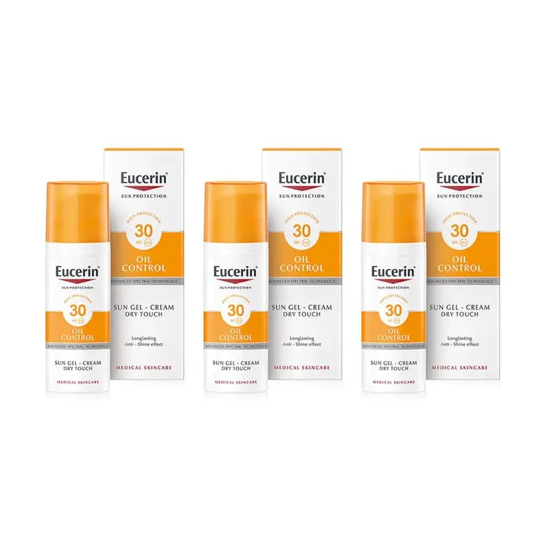 Eucerin Oil Control Sonnenschutz Dry Touch Gel Spf30+, 3X50 Ml