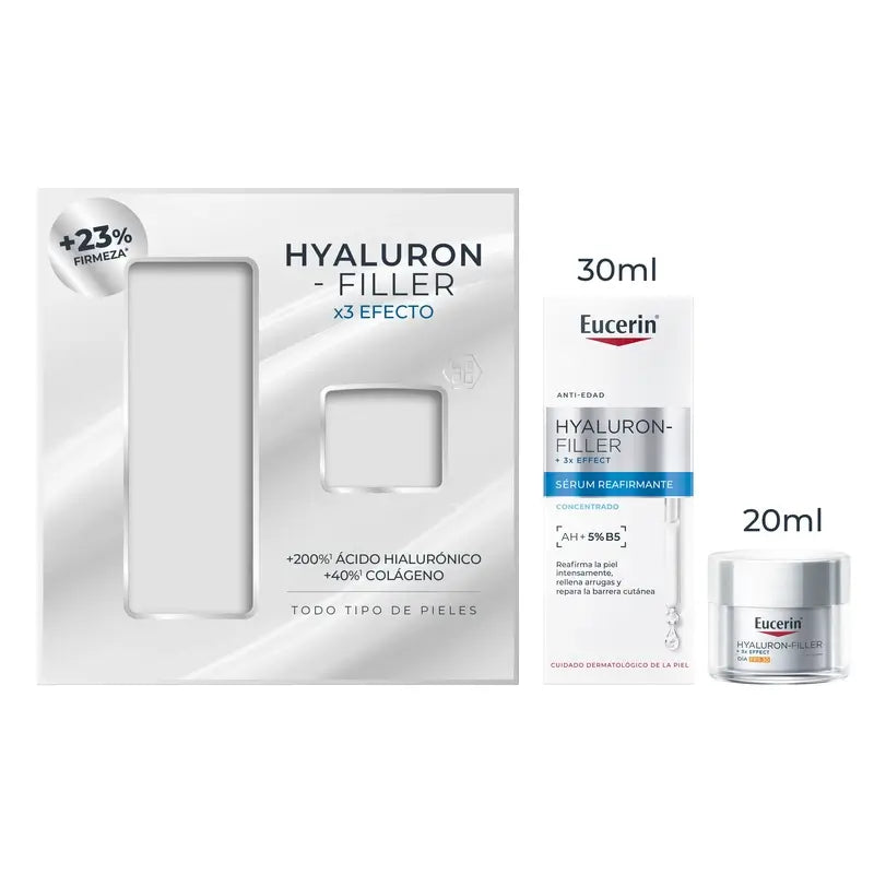 Eucerin Anti-Ageing Pack - Straffendes Serum 3D, 30 ml + Mini-Tagesgröße Fps 30, 20 ml