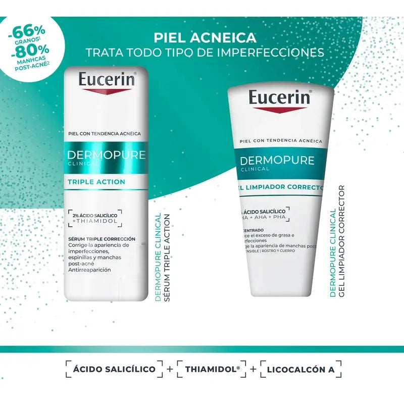 Eucerin Pack Dermopure Triple Action Serum 40Ml + Korrektur-Reinigungsgel 75Ml