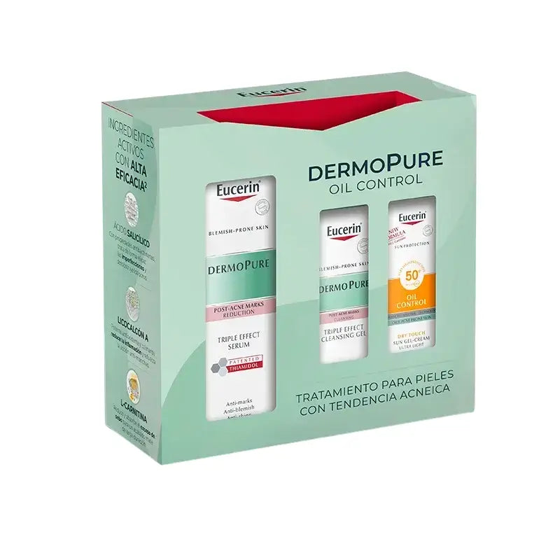 Eucerin Pack Dermopure Triple Effect Serum + Mini Sun Face Oil Control +Mini Triple Effect Gel 20ml