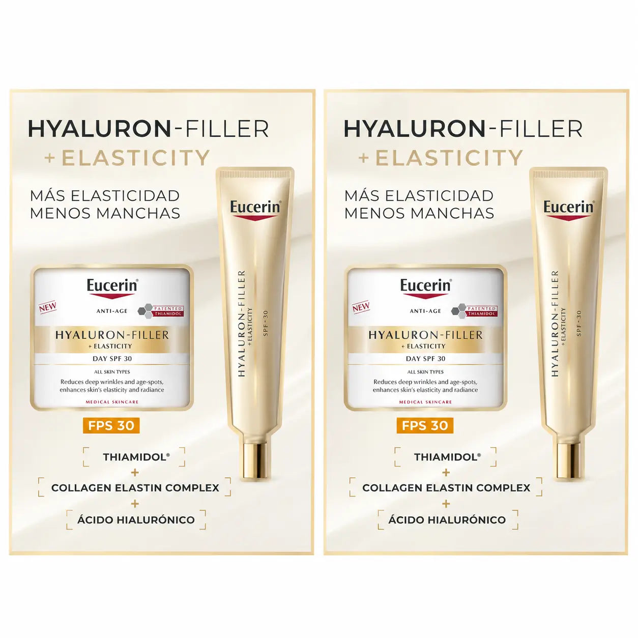 Eucerin Pack Hyaluron Filler Elastizität Tagescreme Spf30 50Ml + Augenkontur 15Ml , Packung 2
