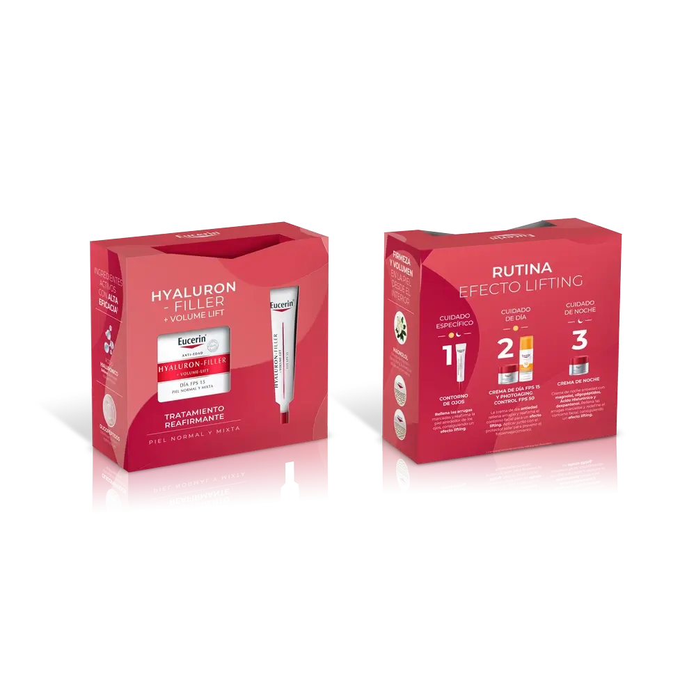 Eucerin Pack Hyluron-Filler Volume Tagescreme Normale bis Mischhaut SPF15 + Augenkontur 15ml