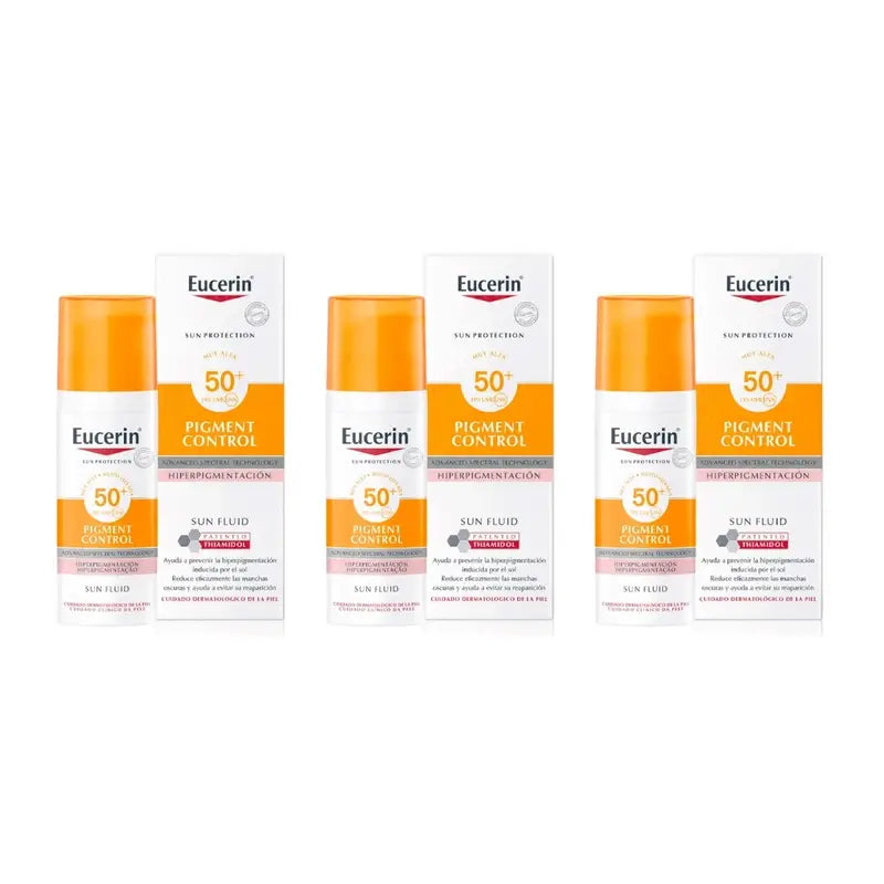 Eucerin Pigment Control Spf50+ Sonnenschutz Fluid, 3X50 Ml
