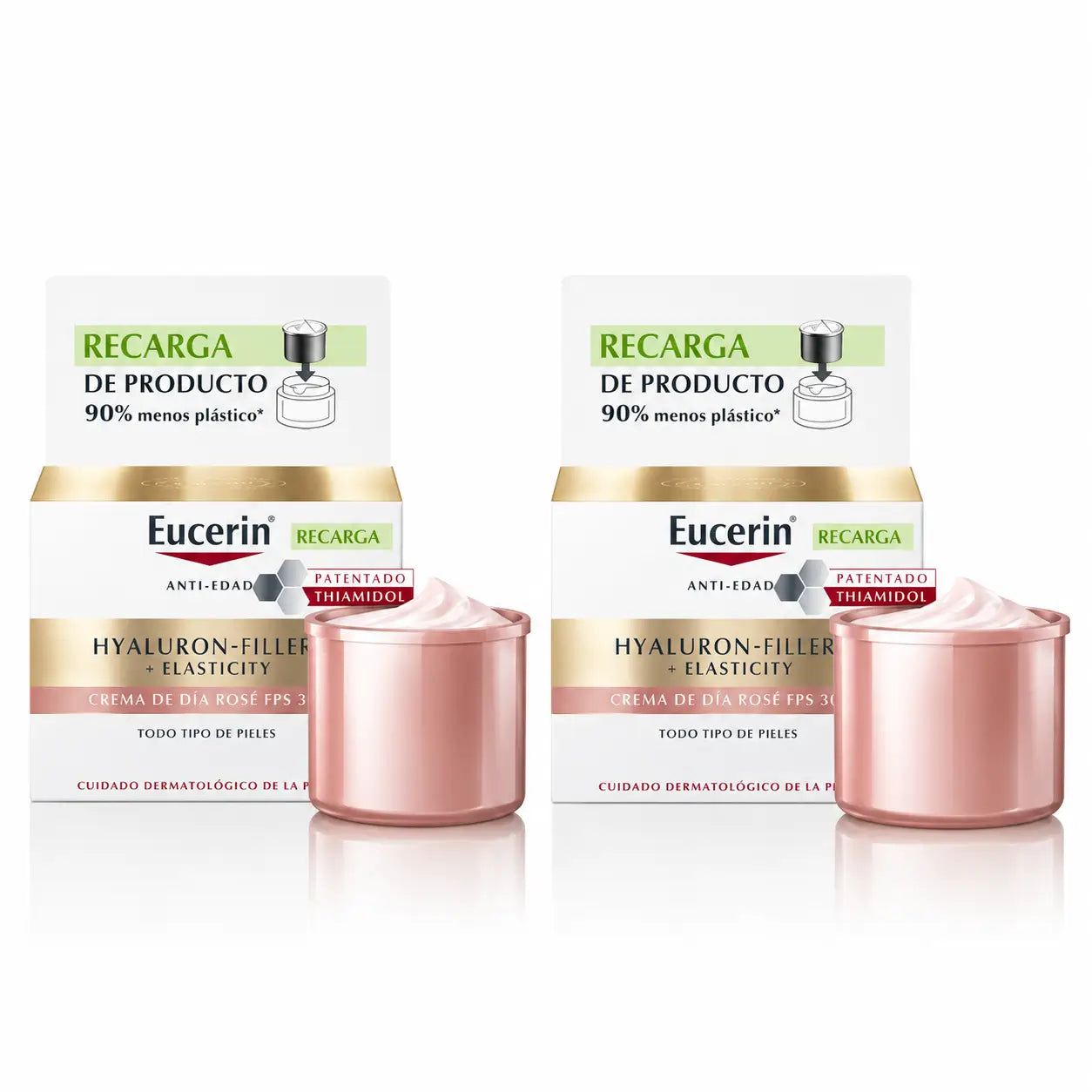 Eucerin Refill Tagescreme Rosé Hyaluron Filler Elastizität , 50 ml , Packung 2
