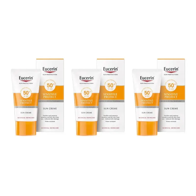 Eucerin Sensitive Protect Sonnencreme Spf50+, 3X50 Ml