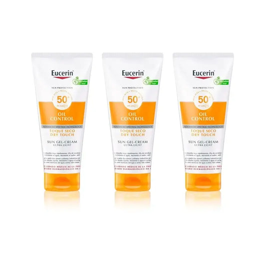 Eucerin Body Oil Control Dry Touch Sun Gel Creme SPF 50+, 3X200 Ml