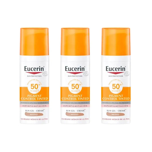 Eucerin Solar Pigment Control Getönte Spf50+ Mitteltönig, 3X50Ml