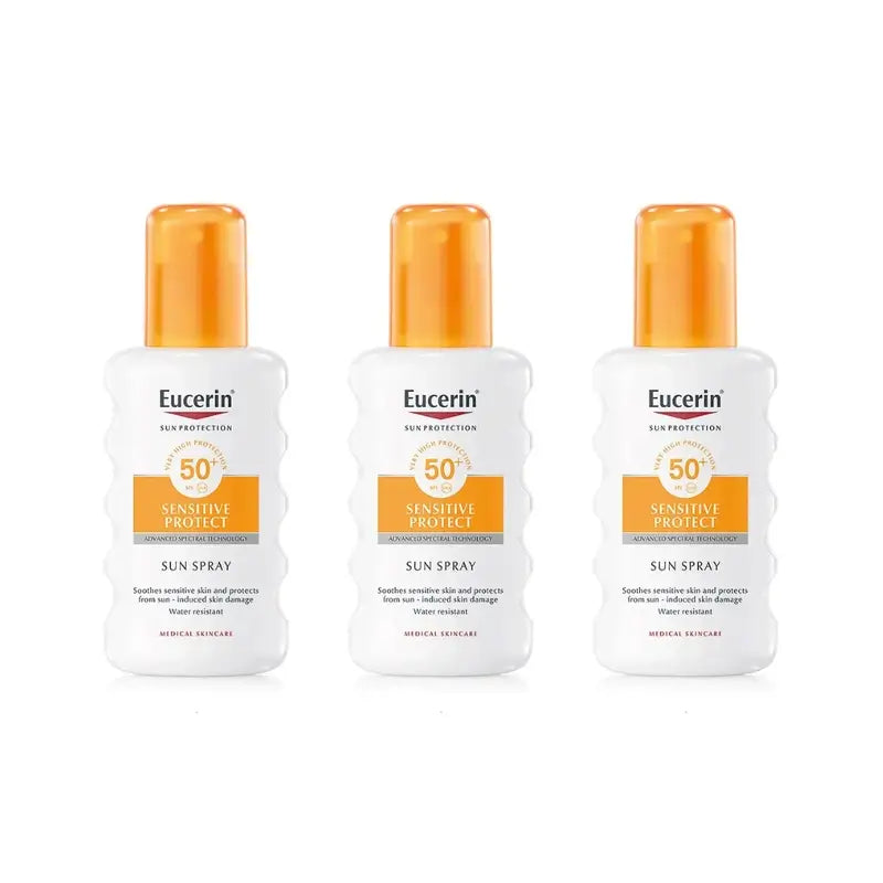 Eucerin Solar Sensitive Protect Sonnenspray Spf50, 3X200 Ml