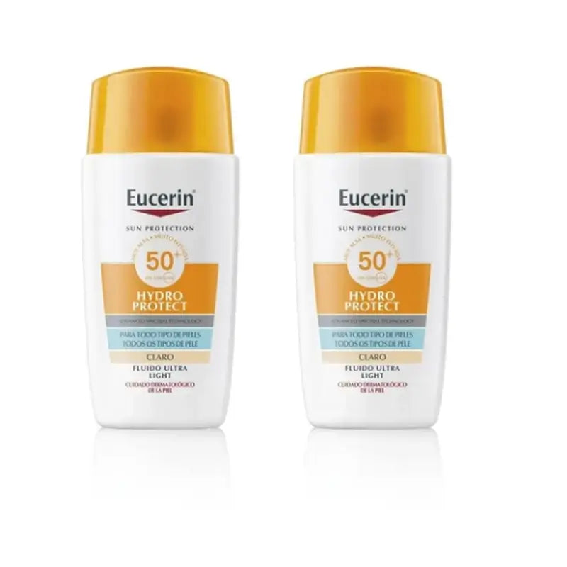 Eucerin Sun Face Hydro Protect Fluid SPF50+Getönt Hell, 2x50 ml
