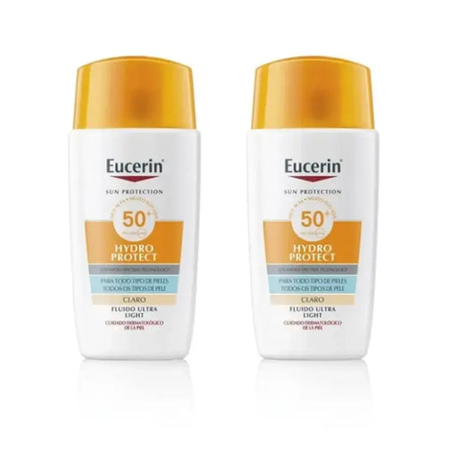 Eucerin Sun Face Hydro Protect Fluid SPF50+Getönt Hell, 2x50 ml