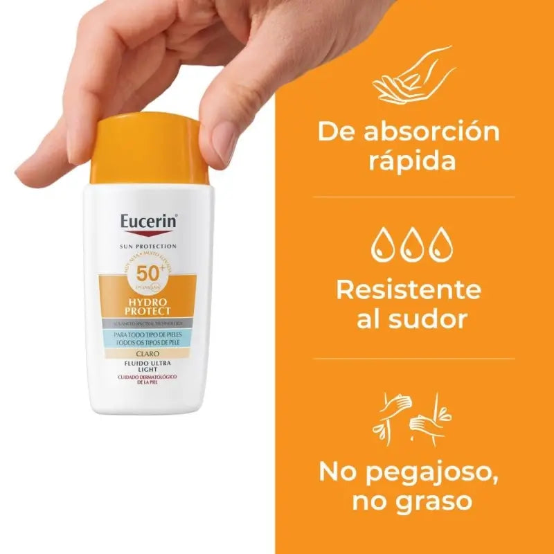 Eucerin Sun Face Hydro Protect Fluid SPF50+Getöntes Licht, 50 ml