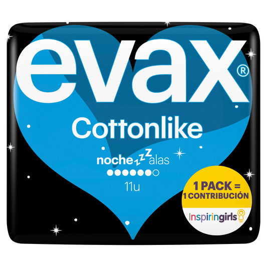 Evax Cottonlike Night Pads mit Flügeln , 11 Stück