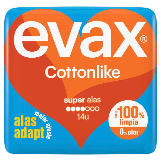 Evax Cottonlike Super Pads mit Flügeln , 14 Stück