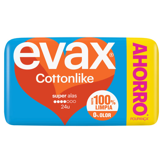 Evax Cottonlike Super Pads mit Flügeln, 24 Stück