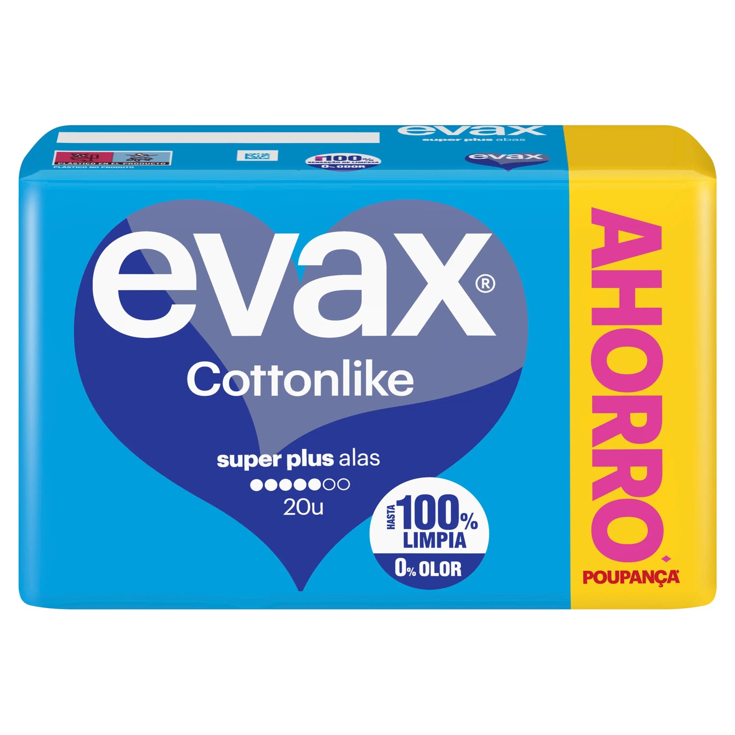 Evax Cottonlike Super Plus Pads mit Flügeln, 20 Stück