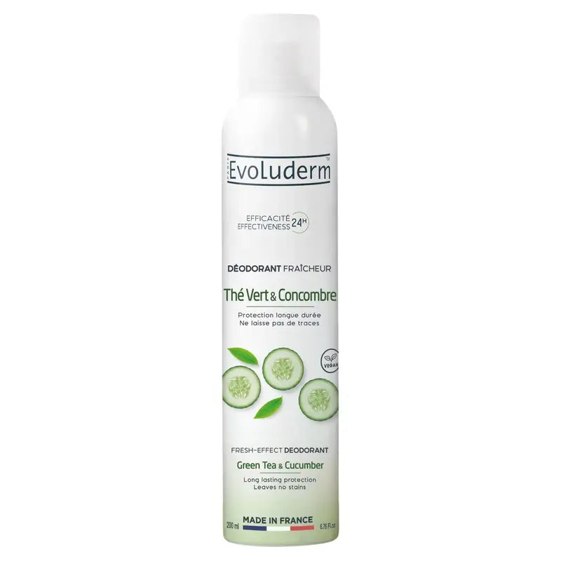 Evoluderm Grüner Tee & Gurke Deodorant 24H, 200 ml