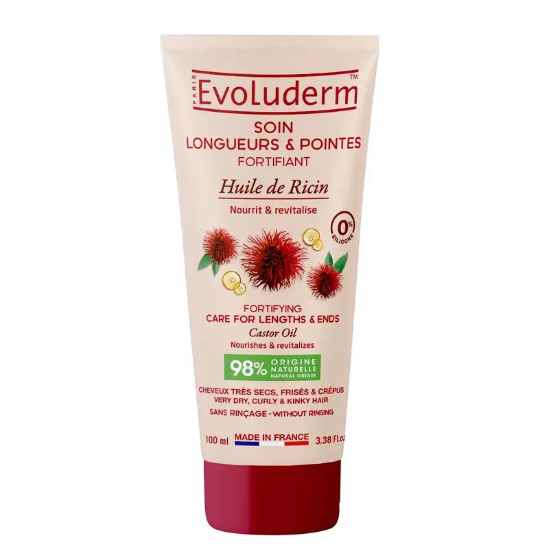 Evoluderm Long Lengths Haarpflege für die Spitzen, Rizinusöl, 100 ml