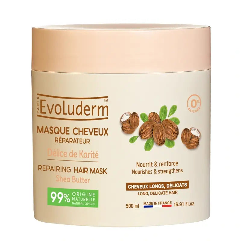 Evoluderm Shea-Butter-Haarmaske, 500 ml