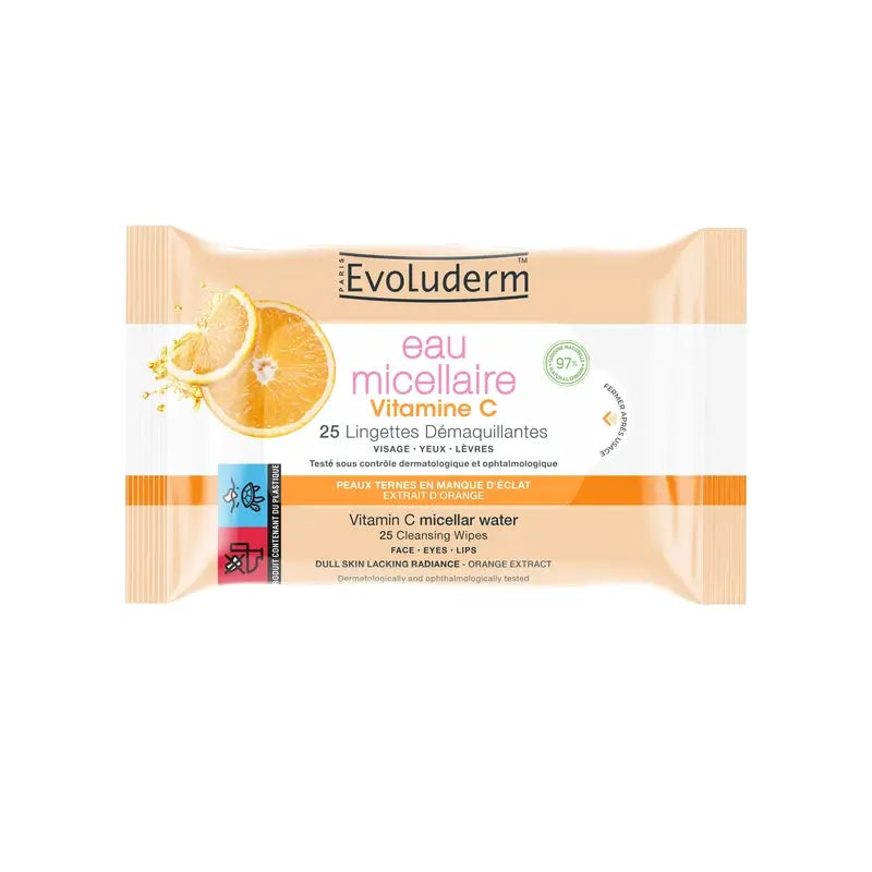 Evoluderm Vitamin C Make-up Entferner Tücher, 25 Stück