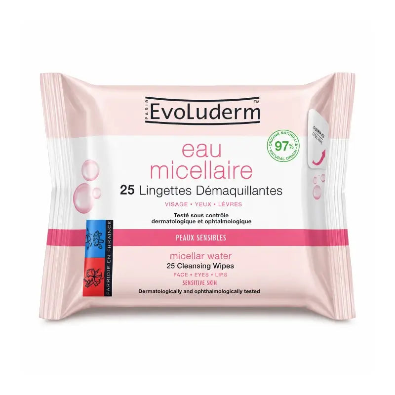 Evoluderm Micellar Water Reinigungstücher, 25 Stück