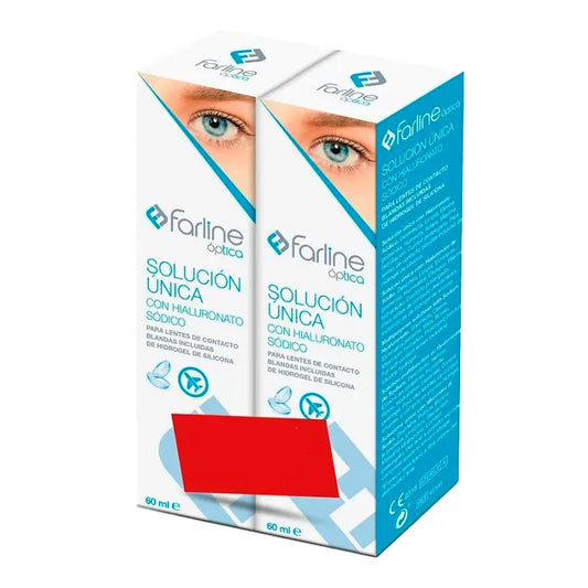 Farline Optica Einzellösung mit Hyaluronsäure, Packung 2 X60 ml