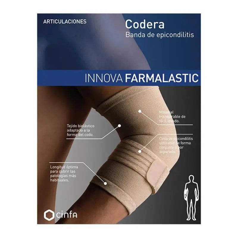 Farmalastic Elbow Brace With Epicondylitis Band, Small Size
