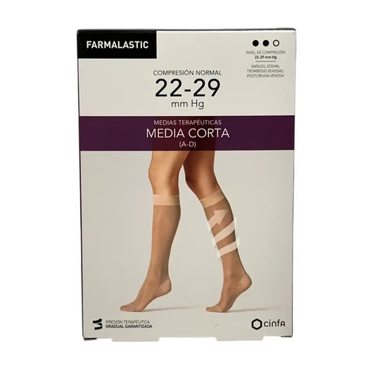Farmalastic Kompressionsstrumpf kurz Normal Beige, Größe M