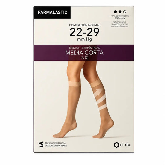 Farmalastic Kompressionsstrumpf kurz Normal Beige, Größe M
