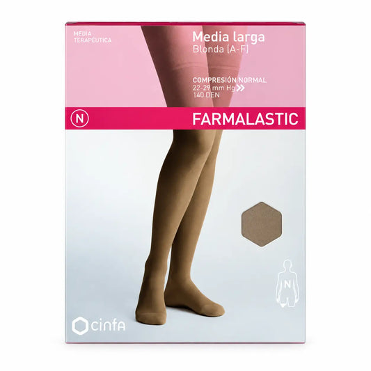 Farmalastic Lange Strumpfhosen Kompression Normale Kompression Beige, Größe M