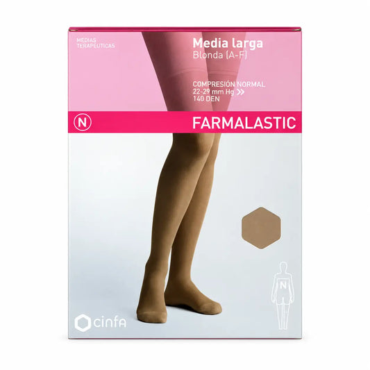 Farmalastic Langstrumpf Blonda Normalkompression Beige, Größe XL