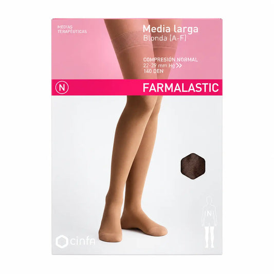 Farmalastic Lange Strumpfhosen Kompression Normale Kompression Cappuccino, Größe XL