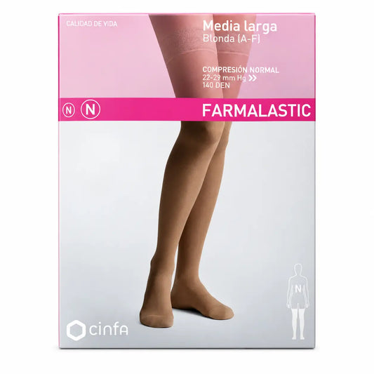 Farmalastic Langer Strumpf Compression Normal Compression Schwarz, Groß