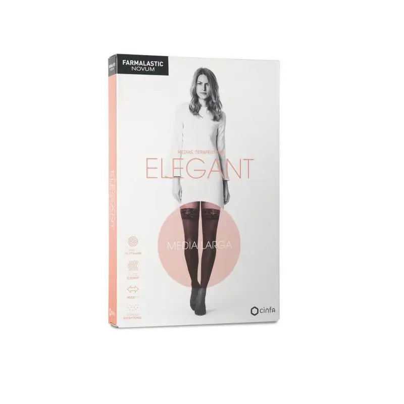 Farmalastic Novum Elegant Long Light Compression Lightweight Compression Anthracite, Size 4