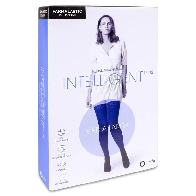 Farmalastic Novum Intelligent Plus Socks Navy Long Socks Size 4
