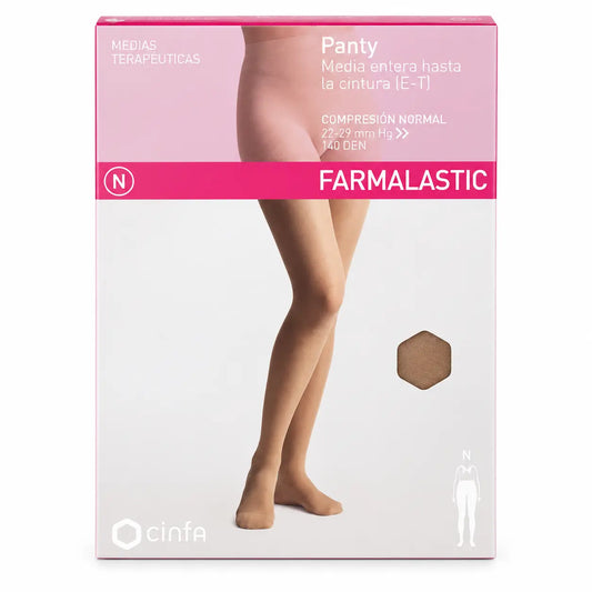 Farmalastic Kompressionsstrumpfhose Normal Compression Beige, Größe Small