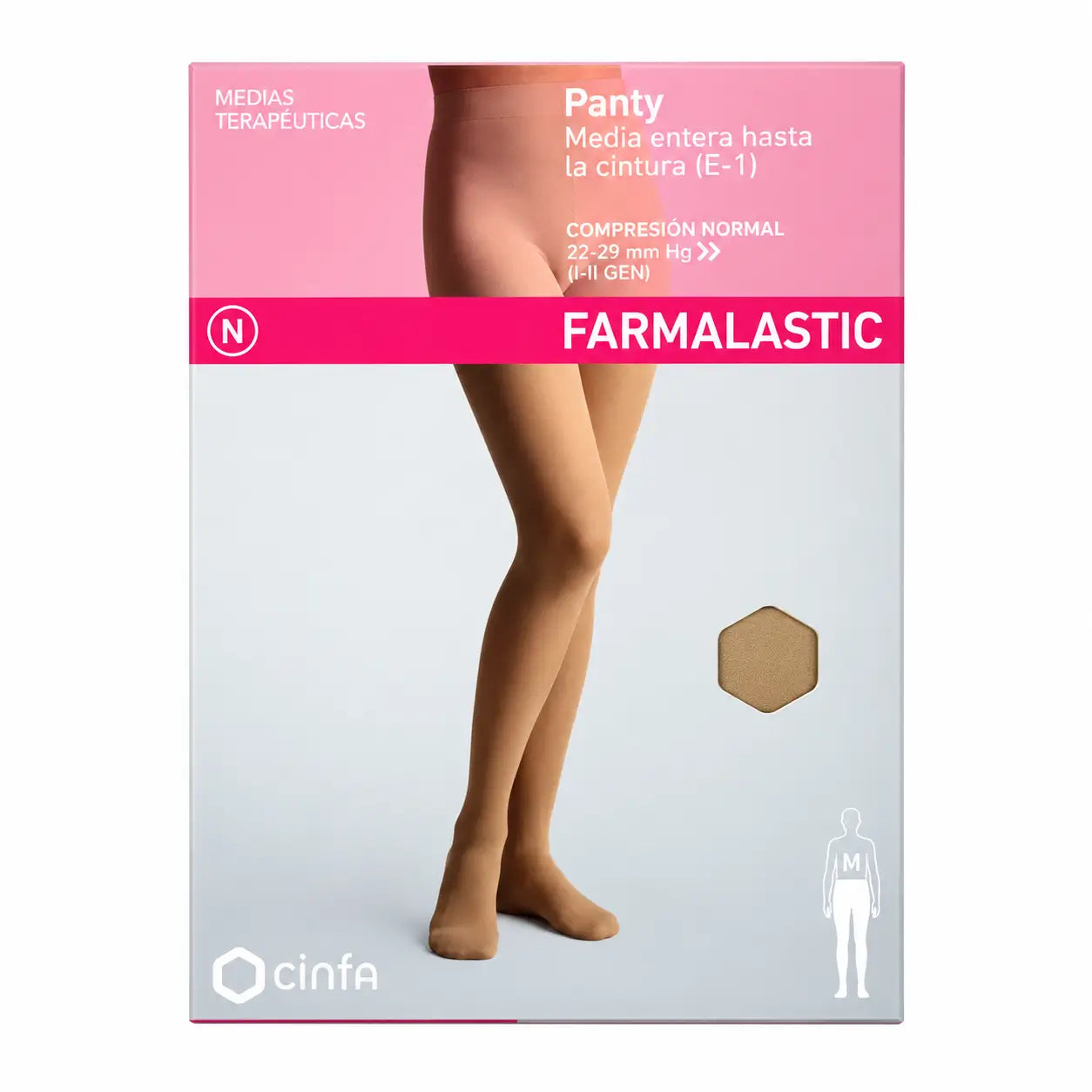 Farmalastic Kompressionsstrumpfhose Normale Kompression Beige, Damengröße