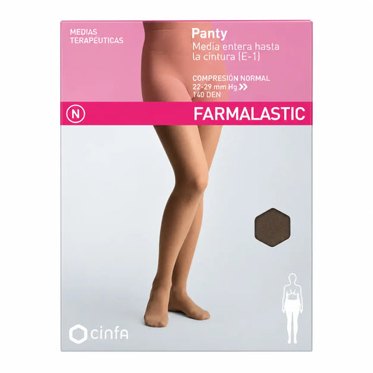 Farmalastic Kompressionsstrumpfhose Normal Compression Schwarz, Größe Small