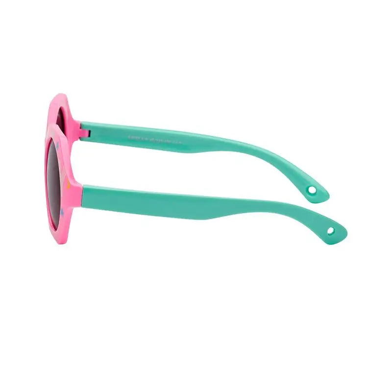 Farmamoda Kinder polarisierte Sonnenbrille Grün & Rosa Design, 25 gr