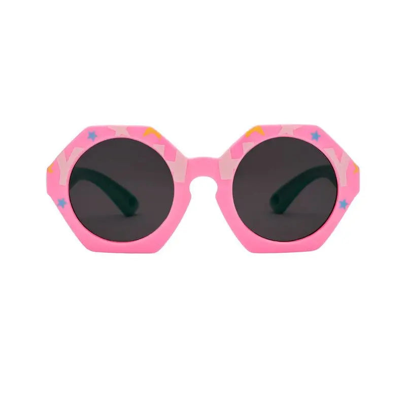 Farmamoda Kinder polarisierte Sonnenbrille Grün & Rosa Design, 25 gr